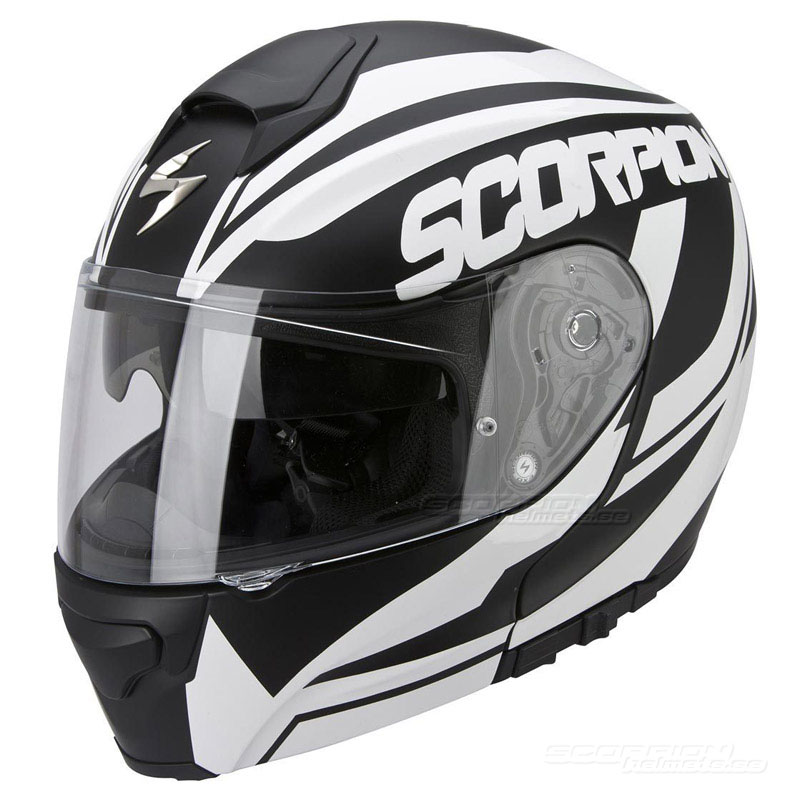 Scorpion EXO-3000 Systemhjlm (Serenity) Mattsvart, Vit