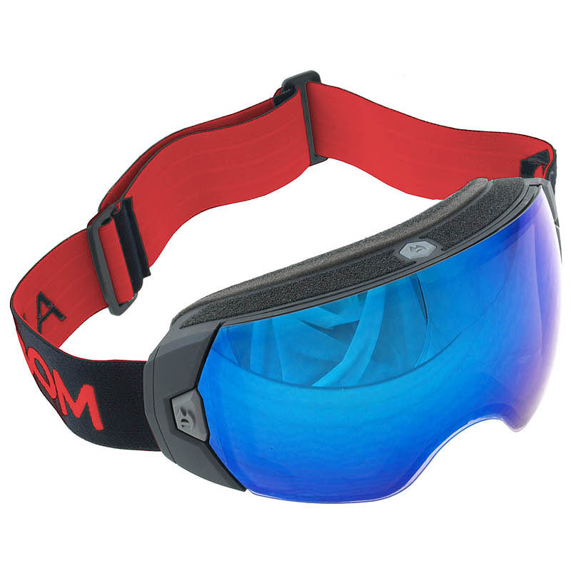 Abom Imfria skoterglasgon Goggles (Heet) Sky Blue Mirror, Svart/Rd