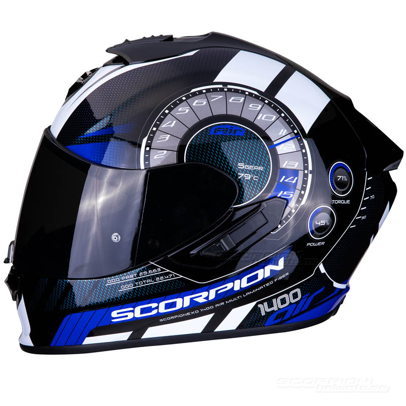 Scorpion EXO-1400 MC-Hjlm (Torque) Svart, Bl