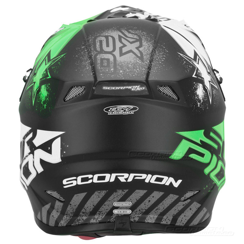 Scorpion VX-20 Crosshjlm MX/Race (Magnus) Svart, Vit, Grn