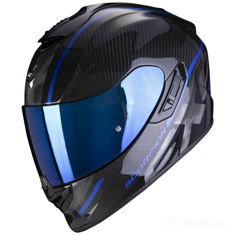 Scorpion EXO-1400 CARBON Kolfiberhjälm MC (Grand) Blå