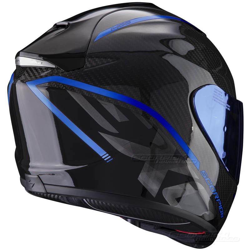 Scorpion EXO-1400 CARBON Kolfiberhjälm MC (Grand) Blå