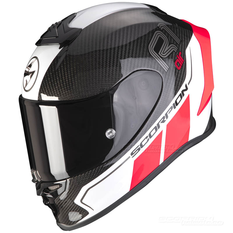 Scorpion EXO-R1 CARBON MC-hjälm Kolfiber (Corpus II) Svart, Neonröd