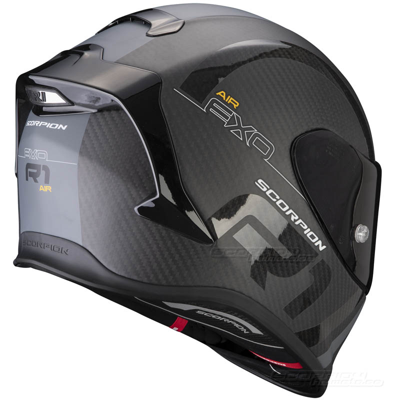 Scorpion EXO-R1 CARBON MC-hjälm Kolfiber (MG) Mattsvart, Sliver