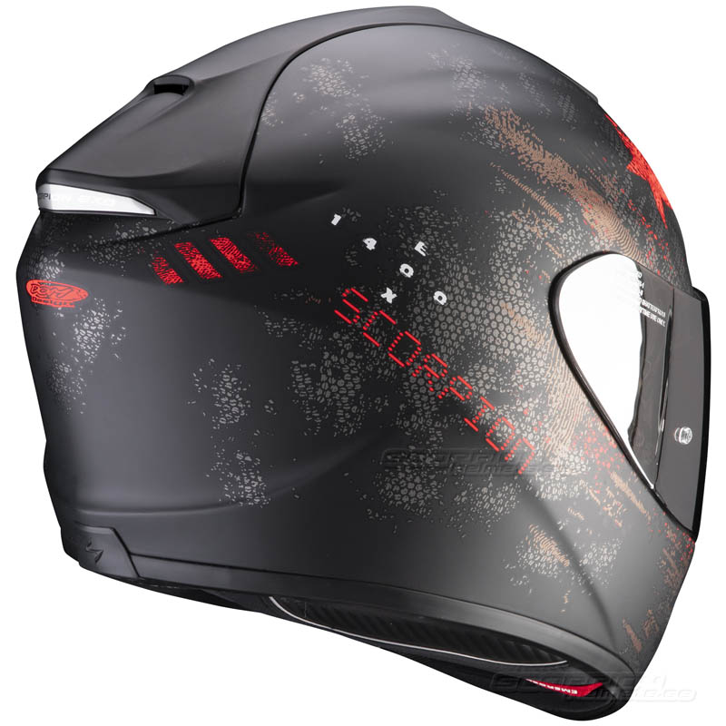 Scorpion EXO-1400 MC-Hjälm (Asio) Mattsvart, Röd