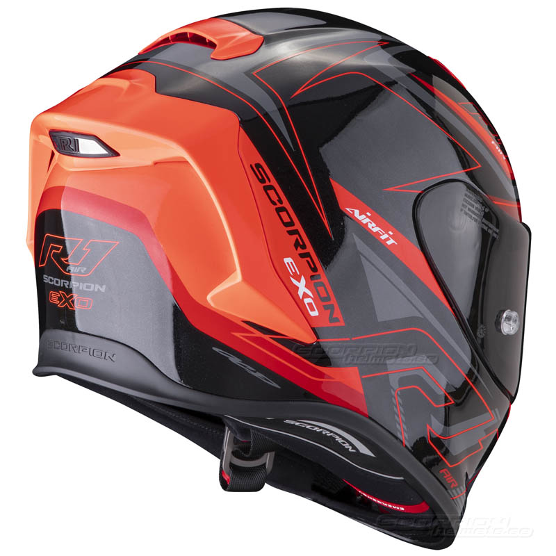 Scorpion EXO-R1 EVO AIR (GAZ) Svartmetallic-Röd