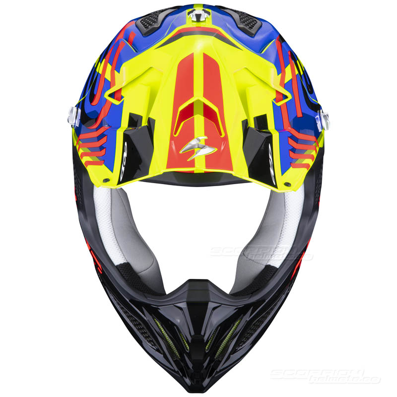 Scorpion VX-22 Motocrosshjlm (Neox) Neongul, Bl, Rd