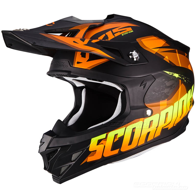 Scorpion VX-15 EVO Crosshjlm MX (Defender) Mattsvart, Orange
