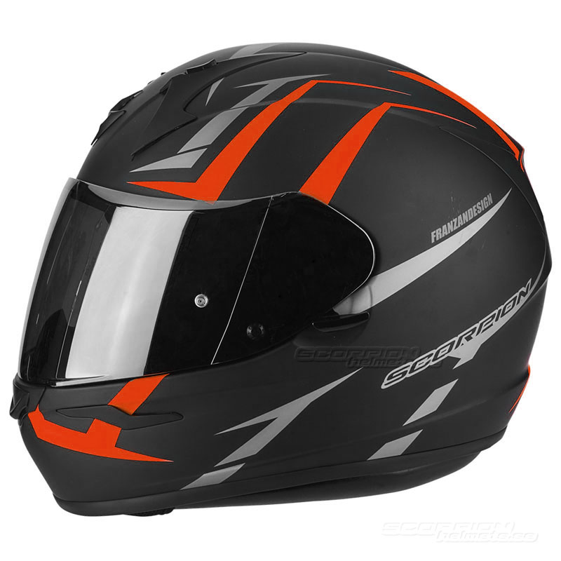 Scorpion EXO390 Hjälm (Hawk) Mattsvart, Neonröd Scorpionhelmets
