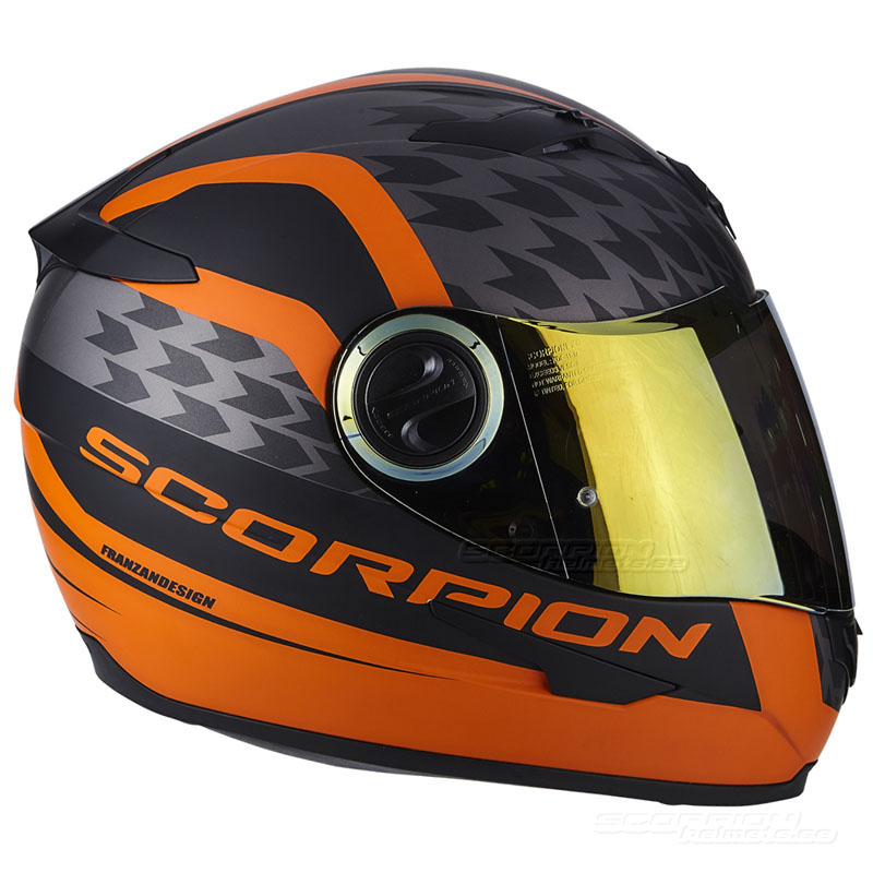 Scorpion EXO-490 MC-Hjlm (Genesi) Mattsvart, Orange (Sista storleken XL)